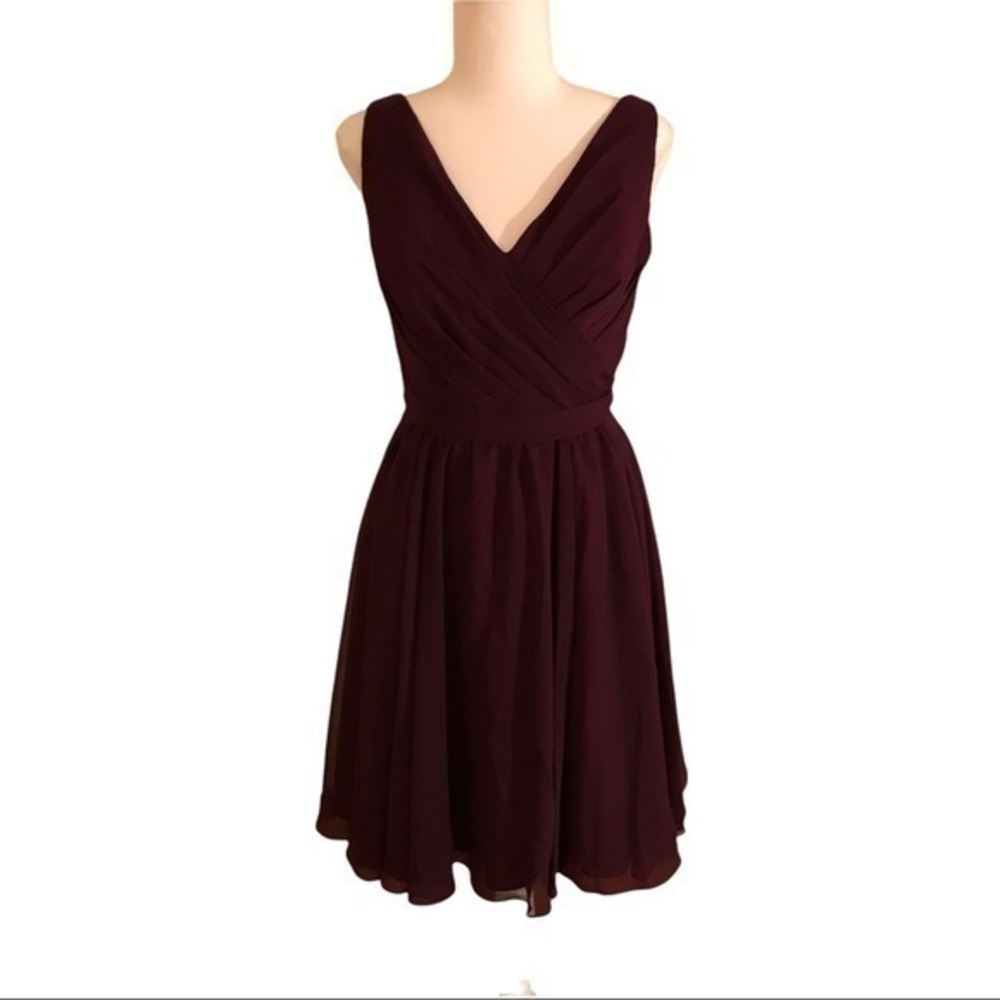 Kennedy Blue Faith bridesmaid prom burgundy midi dress Medium